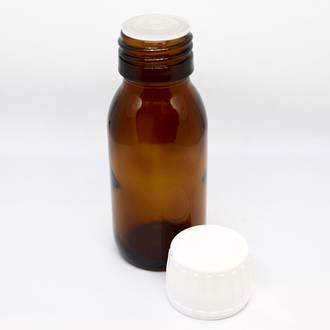 Amber glass bottle & white dripulator cap: 50ml
